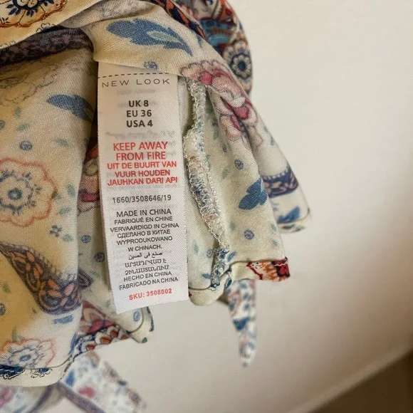 New Look strap top handkerchief style size8 ptp 20 - Picture 5 of 5